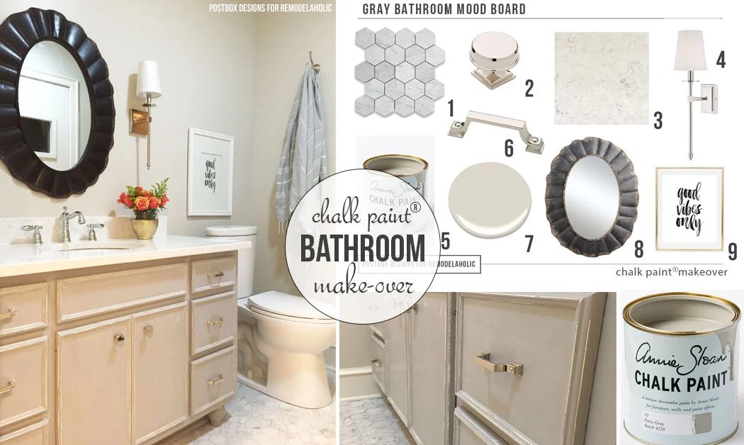 striking! Bath makeover using Chalk Paint® to update a vanity @Bekob