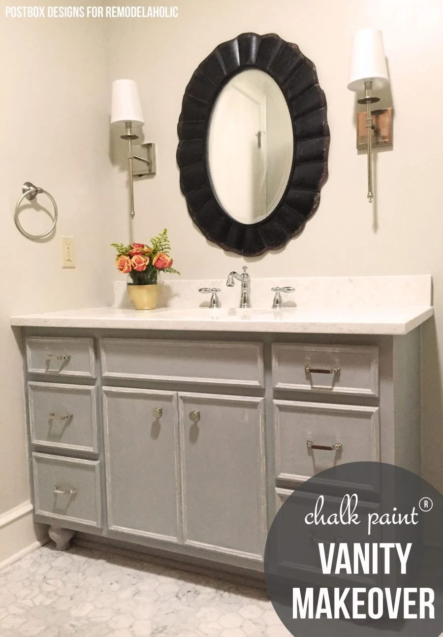 striking! Bath makeover using Chalk Paint® to update a vanity @Bekob