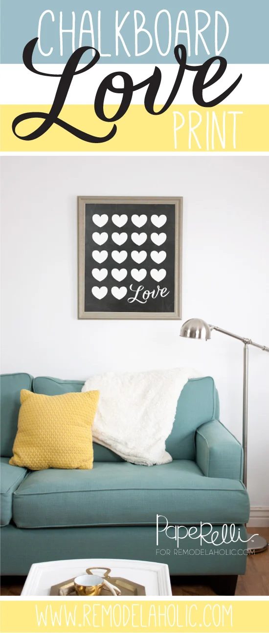 Chalkboard Love Printable Poster, Valentine's Day Wall Decor