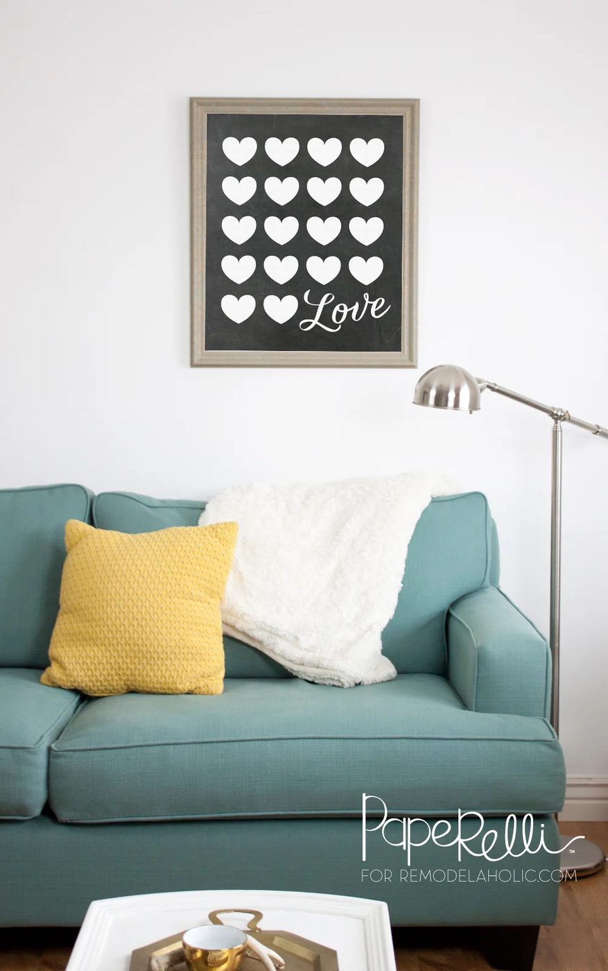 Printable Chalkboard Love Poster for Valentine's Day Gallery Wall Decor