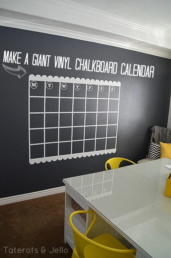 vinyl chalkboard paint wall calendar, Tatertots and Jello