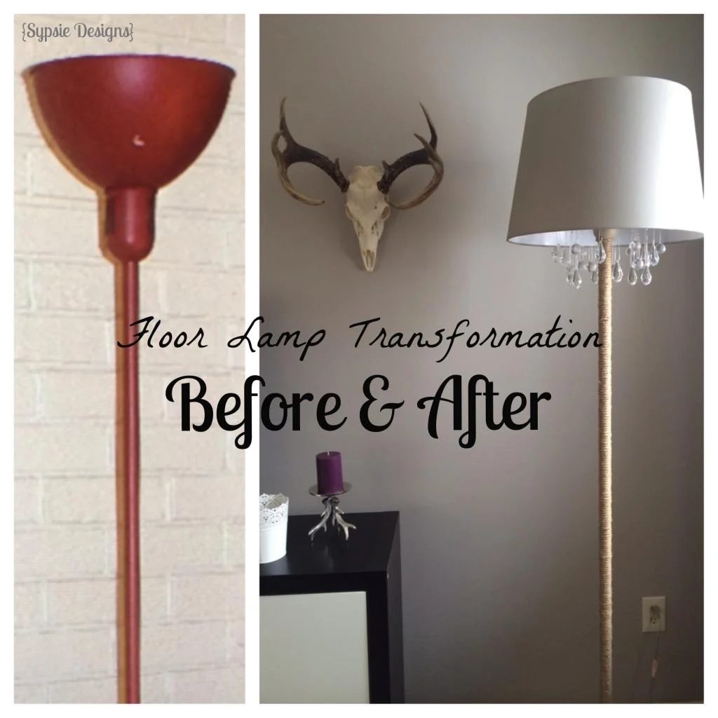before and after chandelier floor lamp, Sypsie Designs featured on Bekob
