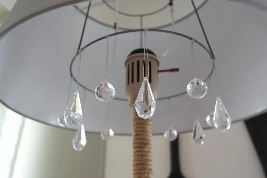 handmade chandelier floor lamp makeover, Sypsie Designs featured on Bekob