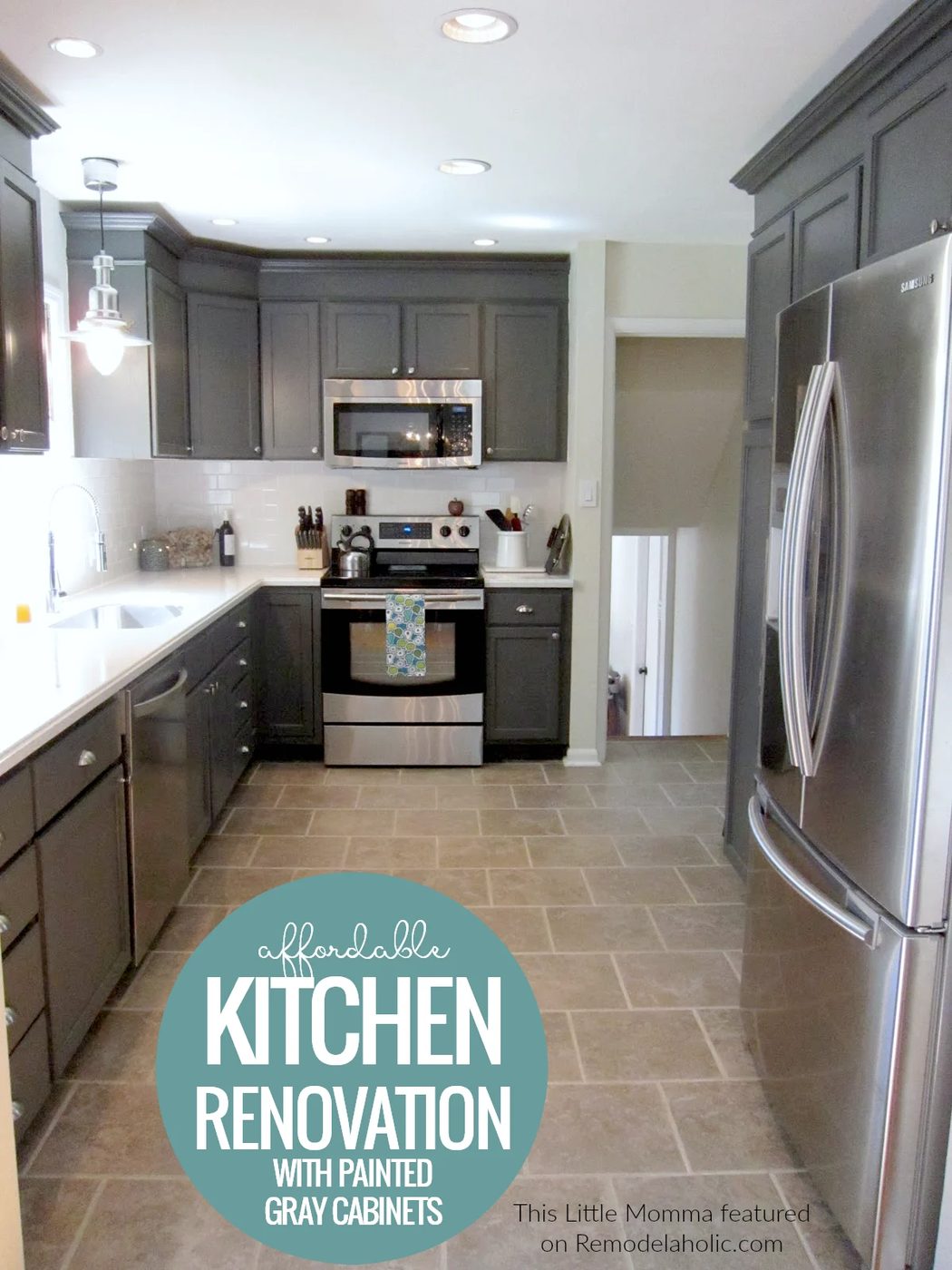 Kitchen Renovation On A modest-cost With Painted Charcoal Gray Kitchen Cabinets #Bekob