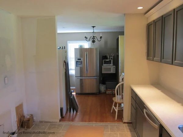 How To Renovate An Old Kitchen And Paint Dark Grey Kitchen Cabinets, Featured On Bekob