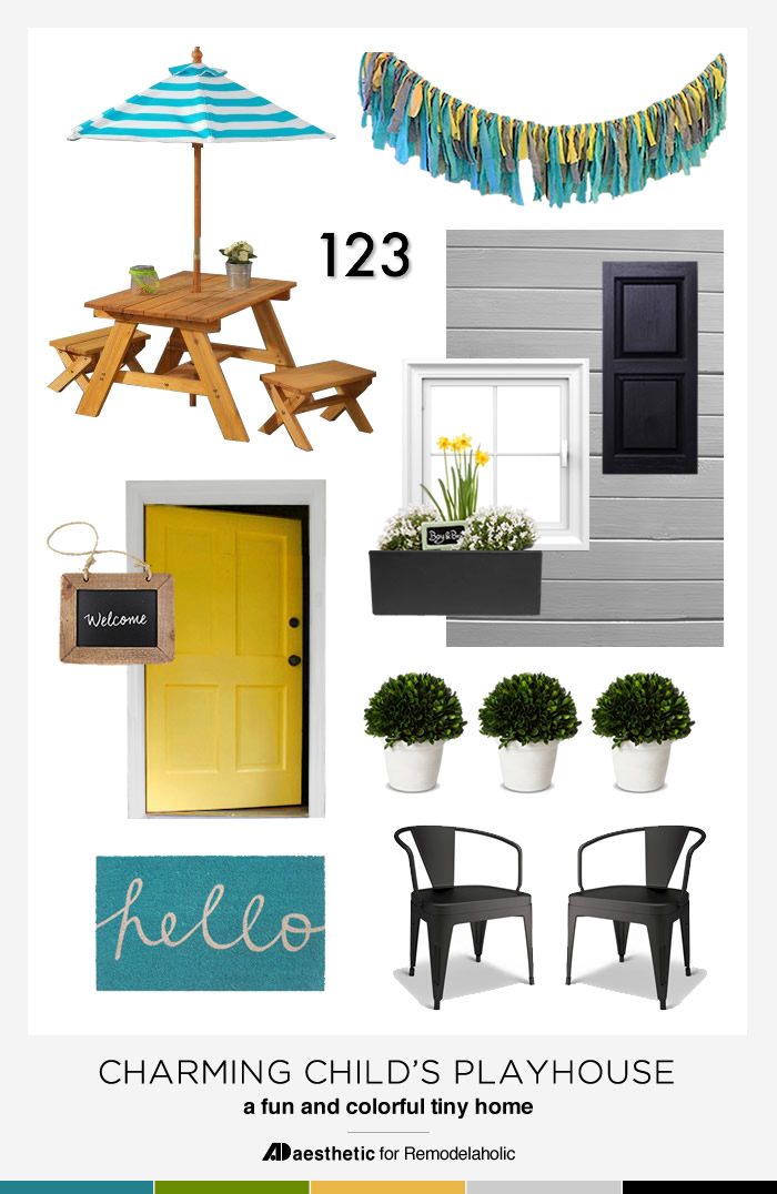 Tips and inspiration plus some CUTE decor picks for a charming and cute child's playhouse via Bekob.com