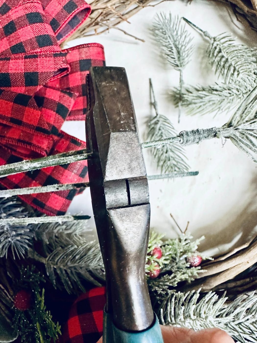 straightforward Farmhouse Christmas Wreath Handmade From Dollar Tree, Bekob (6)
