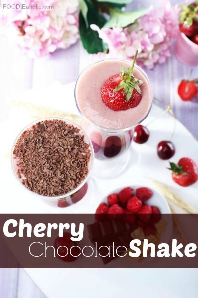 Cherry Chocolate Shake | FOODIEaholic.com #recipe #cooking #dessert #shake #cherry #chocolate #healthy