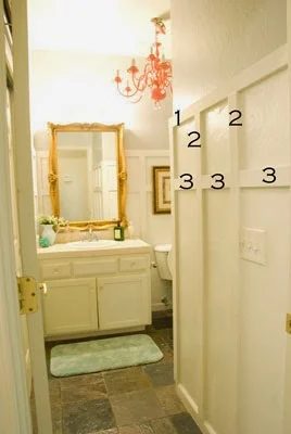 basic board and batten instructions for bathroom makeover, Vintage Romance featured on Bekob