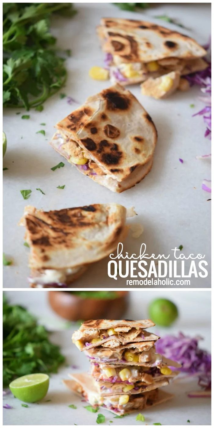 direct dinner option chicken taco quesadillas via Bekob.com