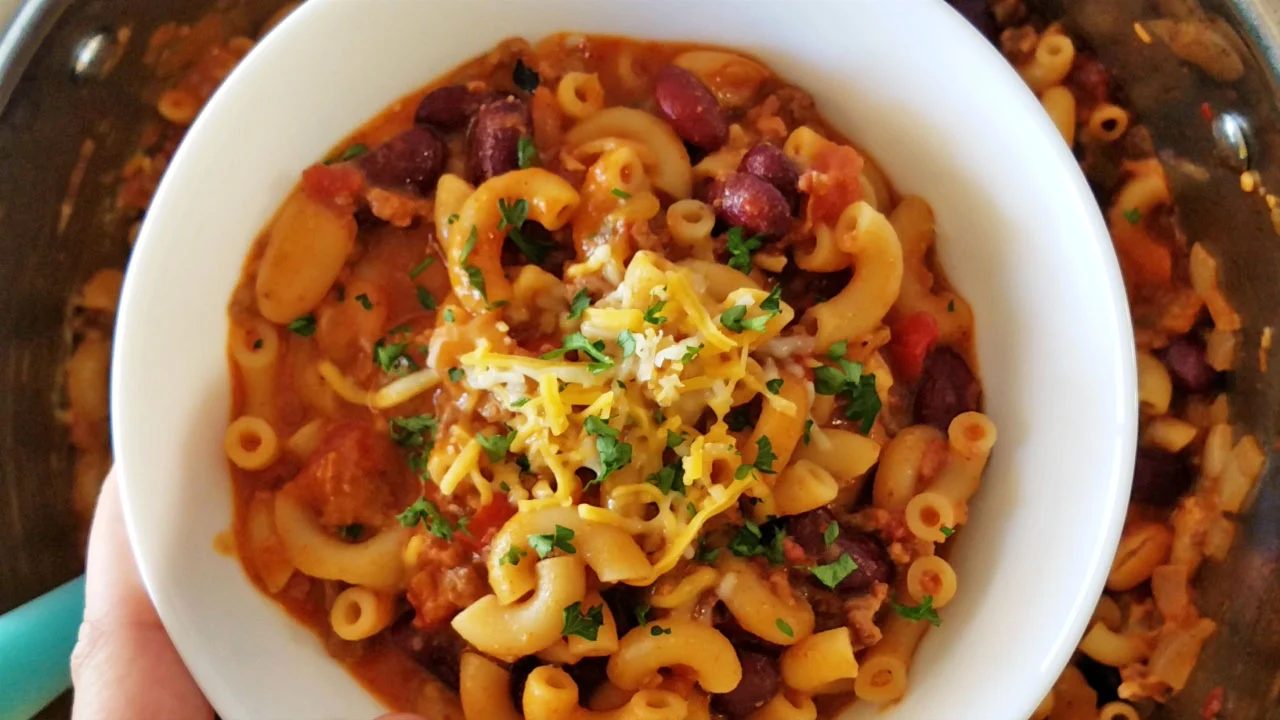 A yummy and delightful twist on chili mac that is ready in 20 minutes via Bekob.com
