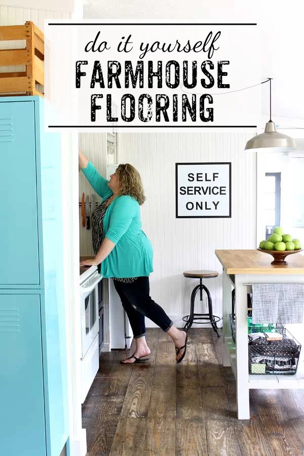 handmade wood farmhouse floors by The Shabby Creek Cottage