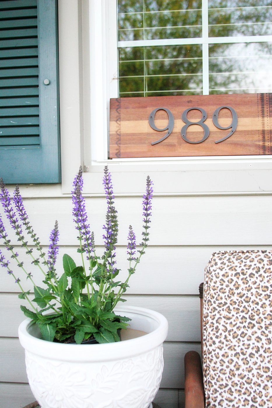 straightforward wood house number sign by Craftivity Designs
