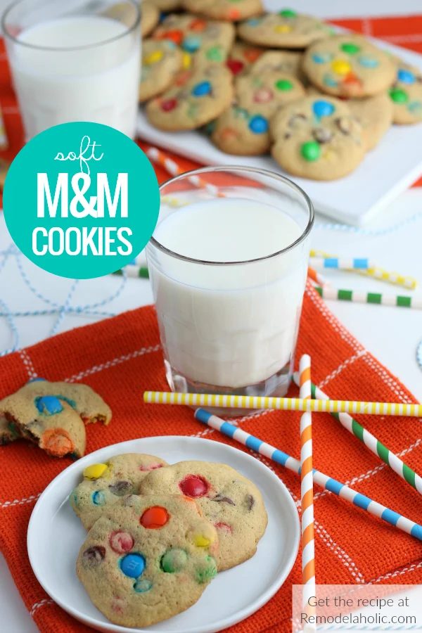 Soft And Chewy Rainbow M&M Cookie Recipe With Butter And Vanilla Pudding Mix #Bekob