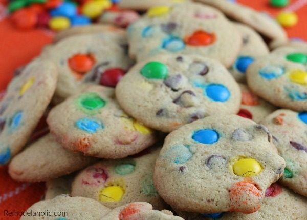 Soft And Chewy Rainbow M&M Cookie Recipe With Butter And Vanilla Pudding Mix #Bekob