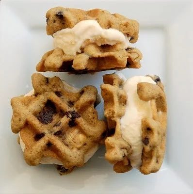 Chocolate Chip Waffle Ice Cream Sandwiches