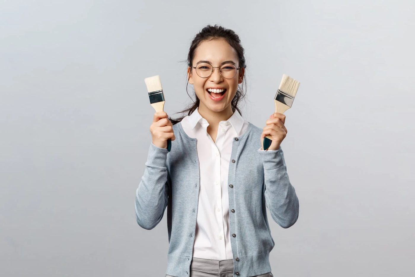 Woman Holding Brush