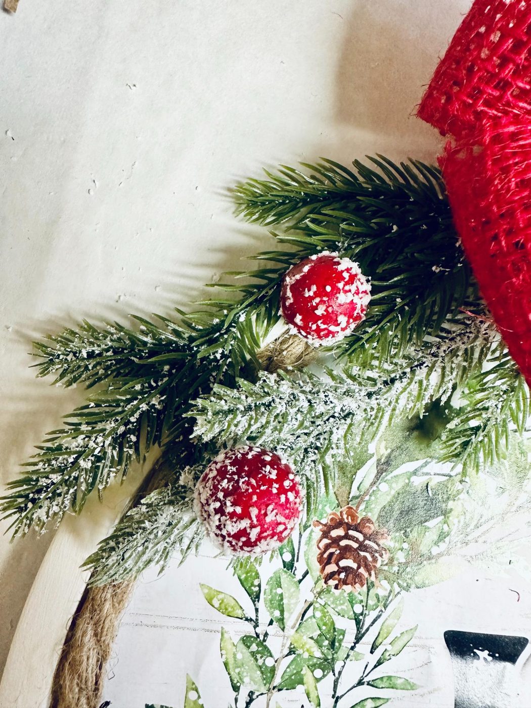 Handmade Christmas Dollar Tree Pizza Pan Wreath, Bekob (9)