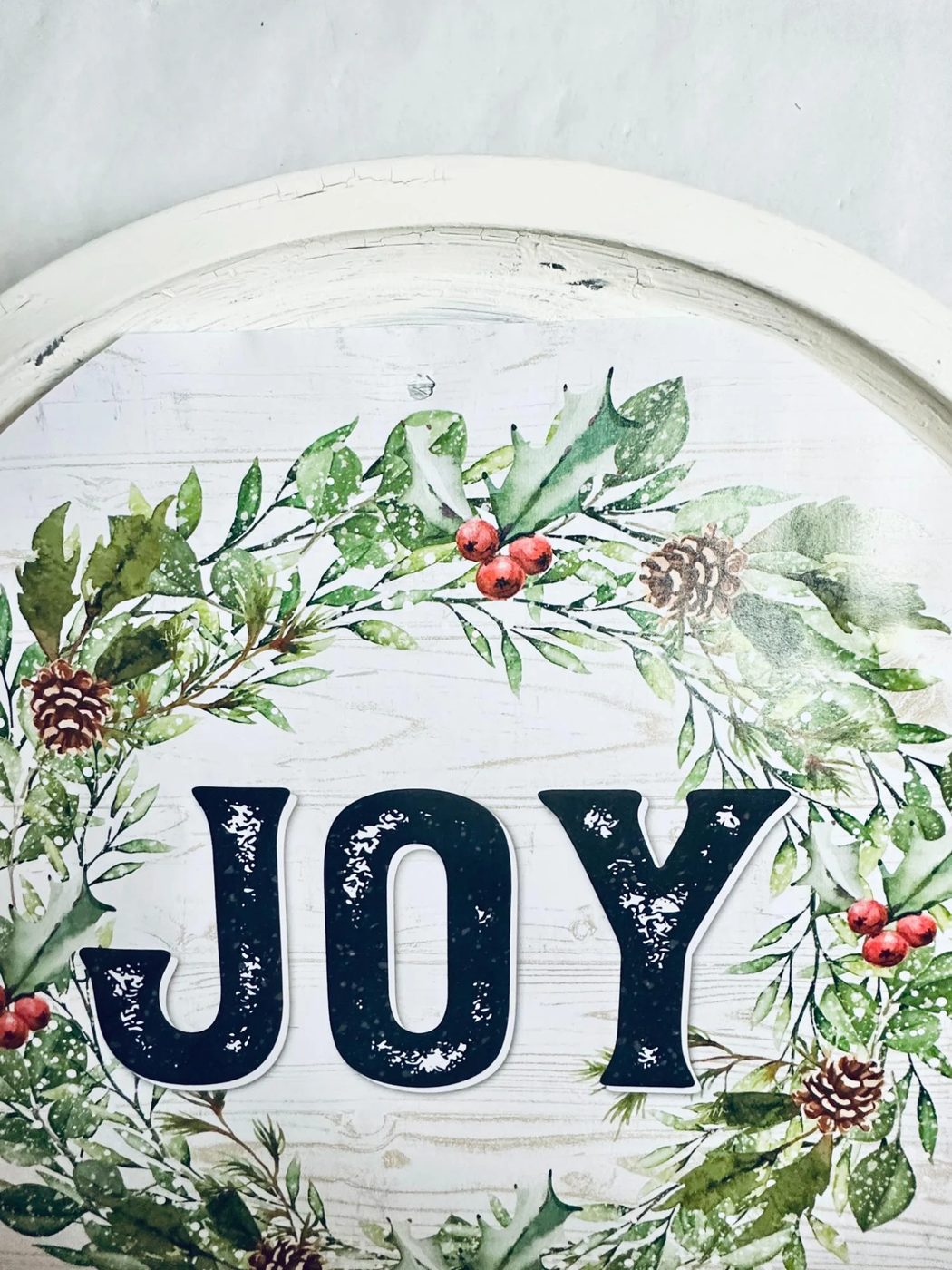 Handmade Christmas Dollar Tree Pizza Pan Wreath, Bekob (6)