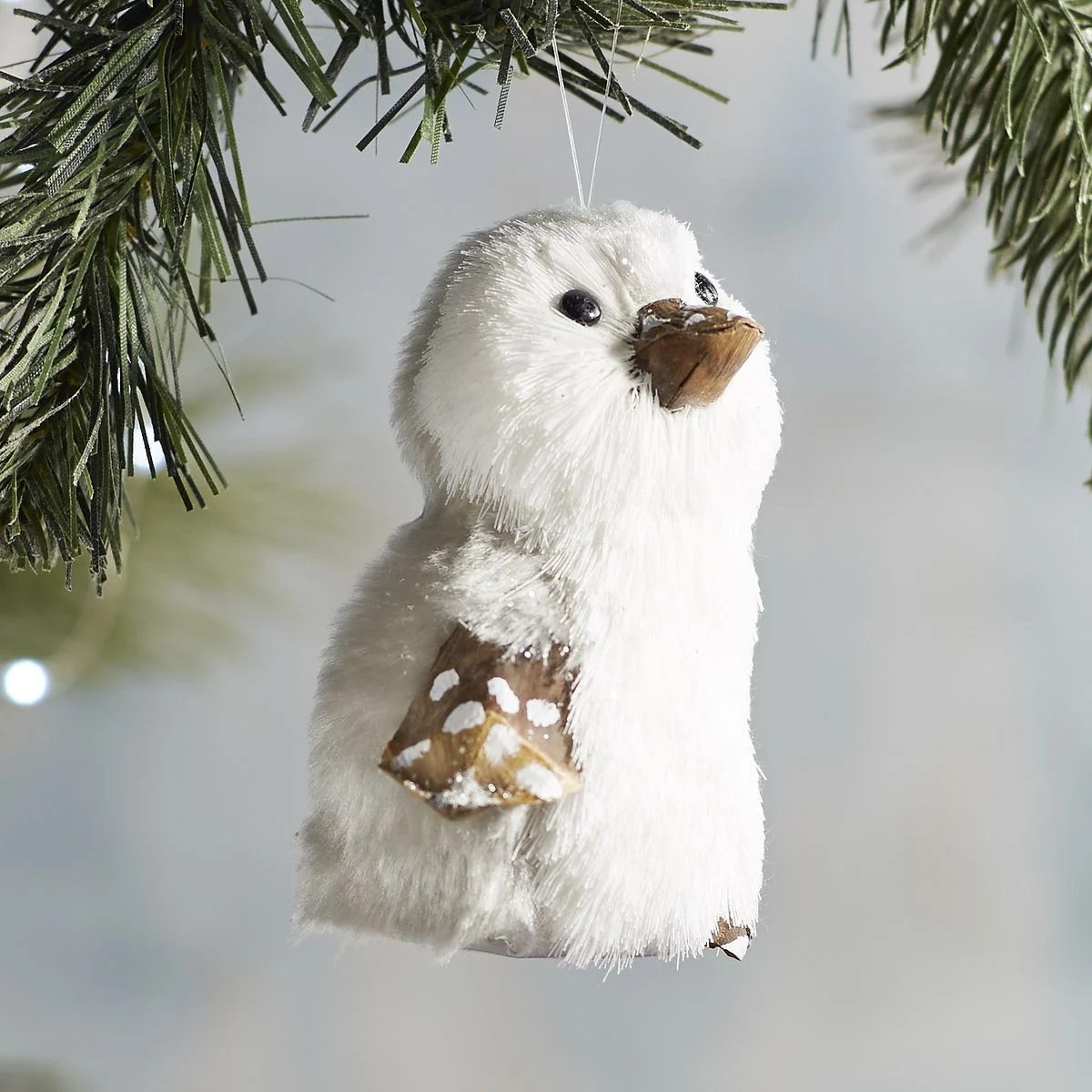 Gray Natural Penguin Ornament
