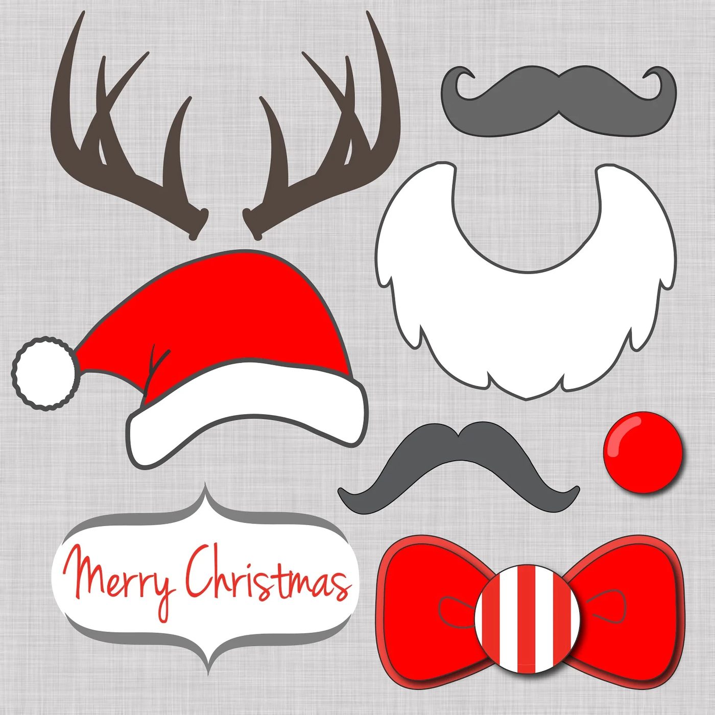 free Christmas Photo booth props-01