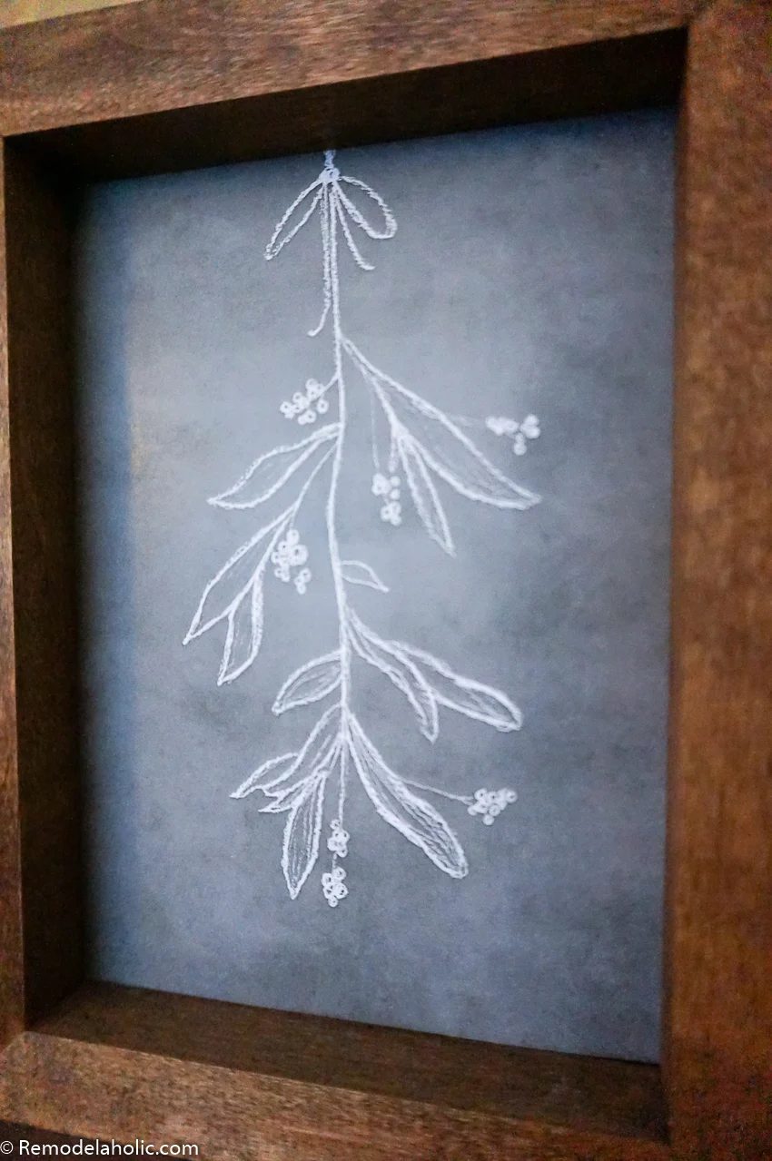 Christmas Printable Chalkboard Mistletoe Drawing #Bekob