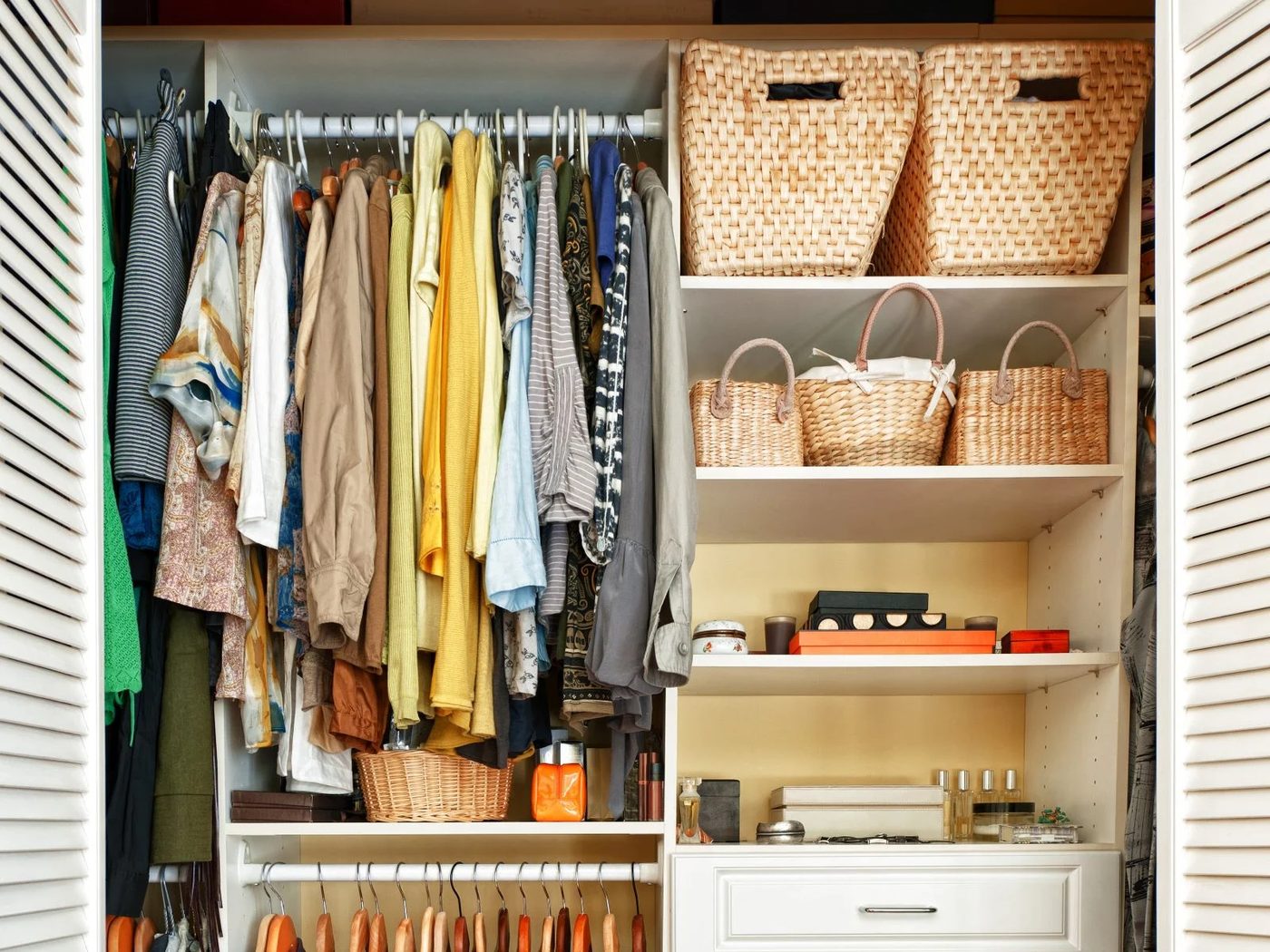 Baskets In Closet Shutterstock 129174005