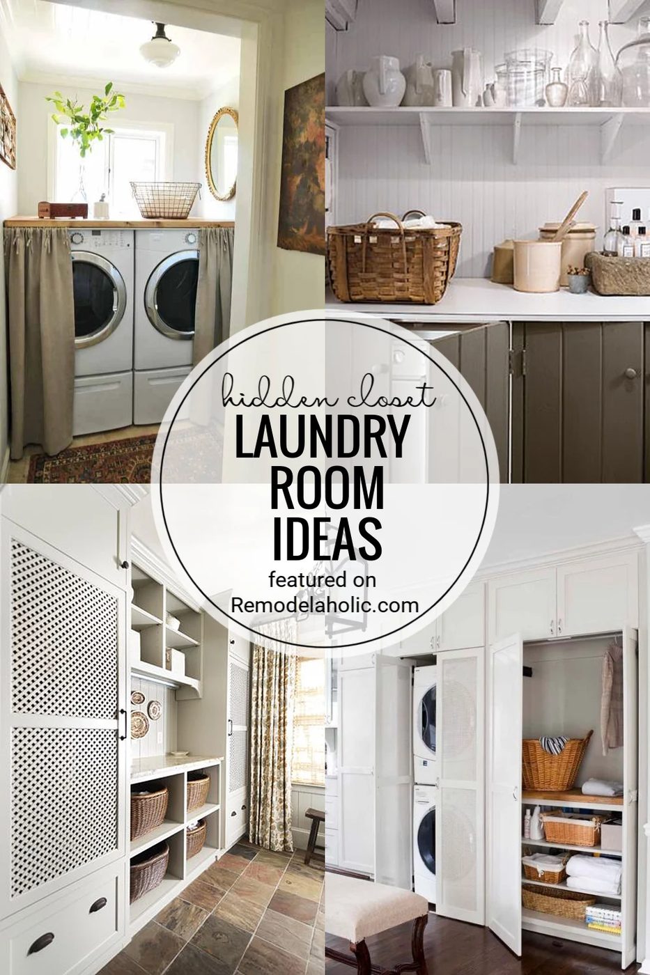 Hidden Closet Laundry Rooms And Built In Laundry Room options Featured On Bekob.com