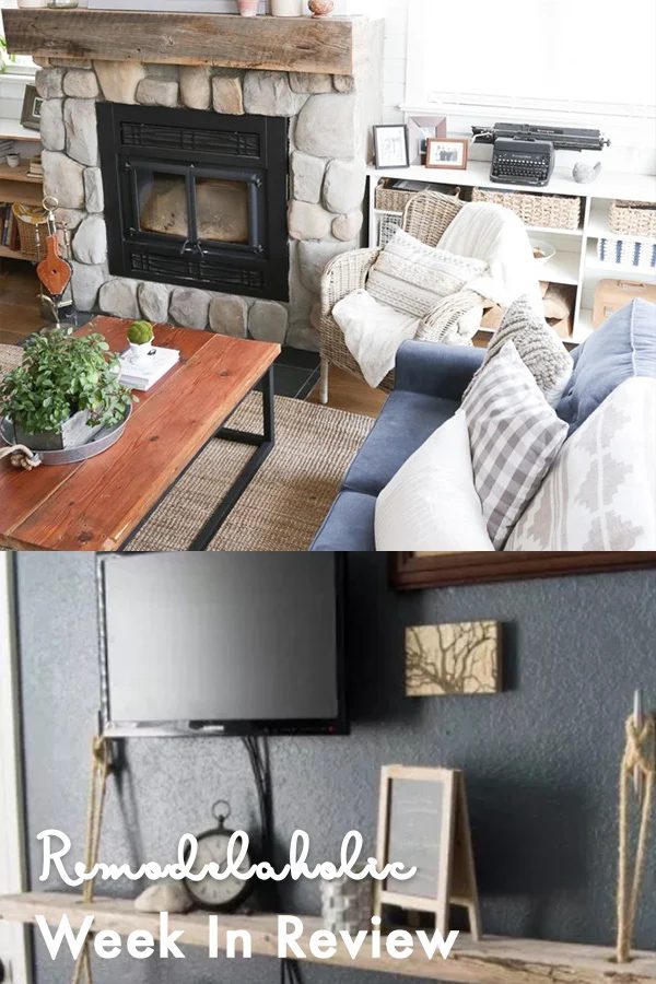 Handmade Reclaimed Wood Coffee Table WIth Faux Metal Base + IKEA Hyllis method Industrial Wall Planter