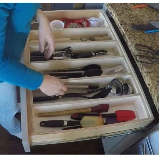 Custom Handmade Adjustable Drawer Organizer For Utensils And More