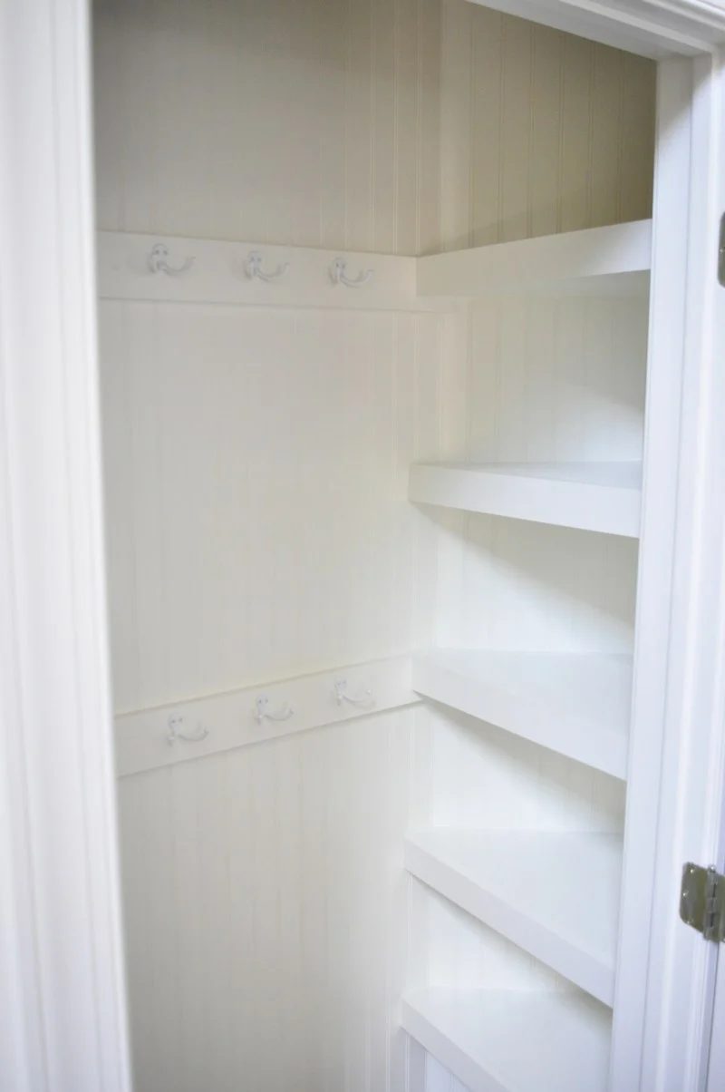 Maximizing Hall Closet, White Closet With Shelves And Hooks