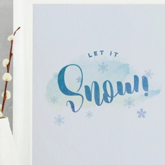 Let It Snow Printable Calligraphy With Snowflakes In A White Frame