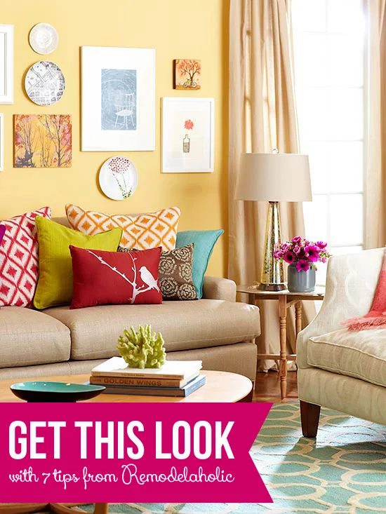 Get This Look: Color Me Casual Living Room | 7 tips from Bekob.com #getthislook #livingroom #lovecolor @Bekob