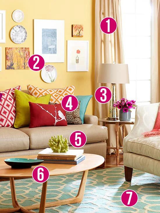 Get This Look: Color Me Casual Living Room | 7 tips from Bekob.com #getthislook #livingroom #lovecolor @Bekob