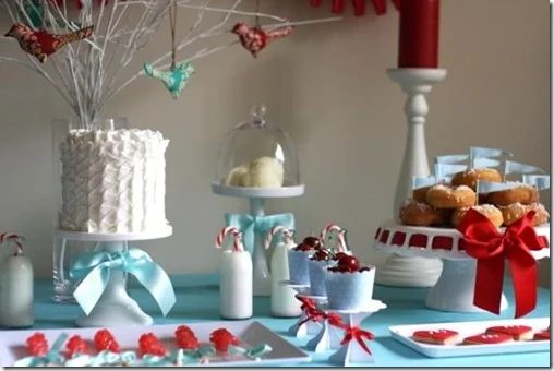 karas party options red aqua tablescape