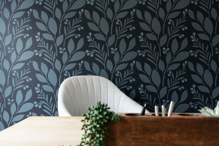 Wall Stencil After Horizontal via Bloom in the Black