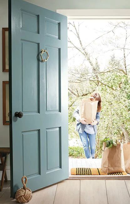 Blue Painted Front Door Aegean Teal Benjamin Moore