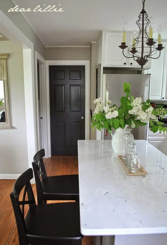That's it. I'm painting my doors black. Door color painted in Wrought Iron Benjamin Moore. More details at Bekob.com
