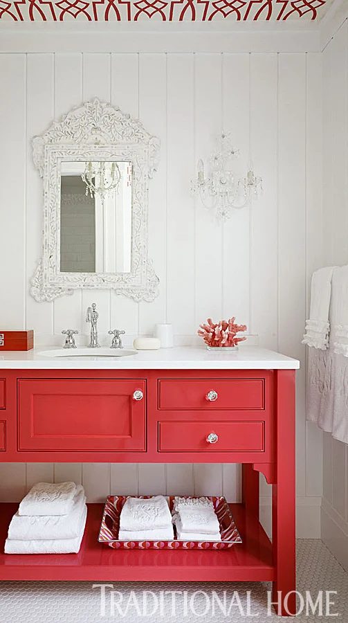 25 Inspiring and Colorful Bathroom Vanities via @tipsholic #bathroom #vanity #colorful #colors #homedecor