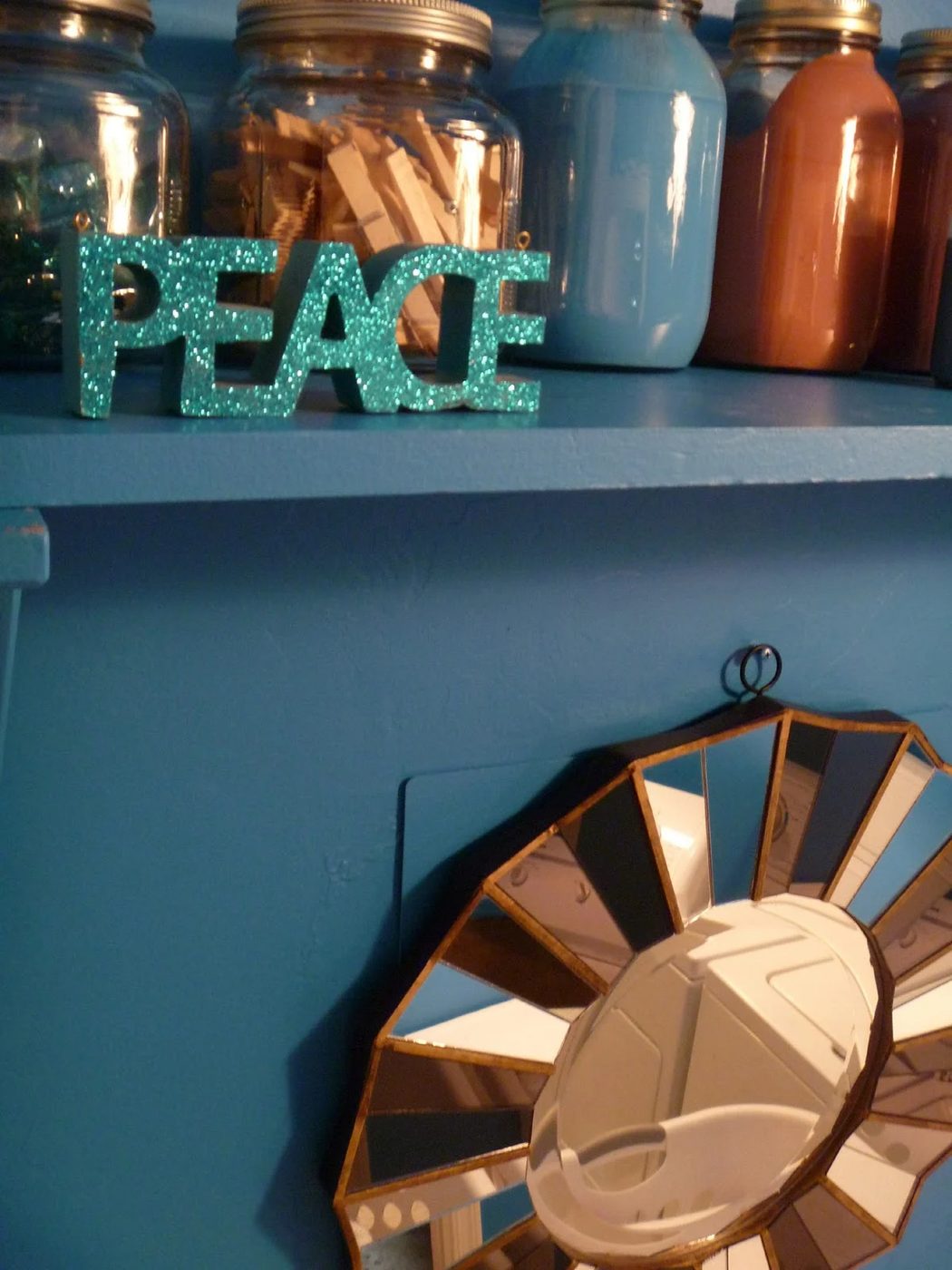 striking Blue Laundry Room Makeover Laundry storage (9)
