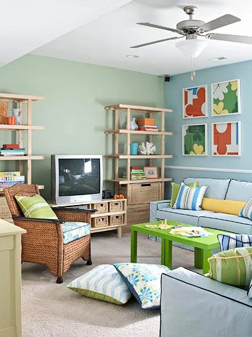 BHG colorful organized family room