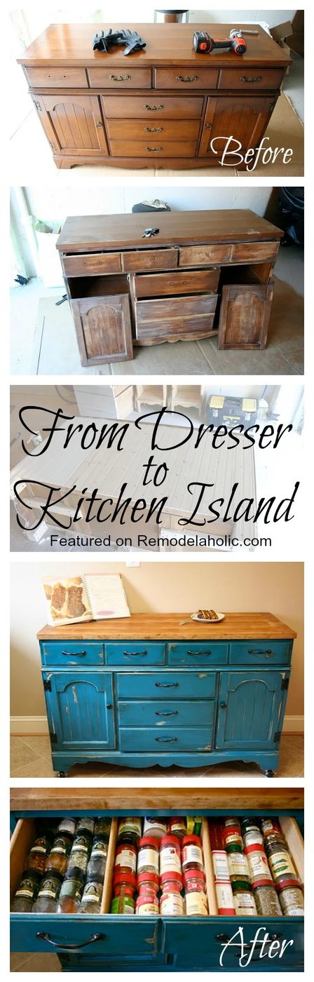 From Dresser to Kitchen Island walkthrough #kitchen_island #Blue #dresser #upcycle