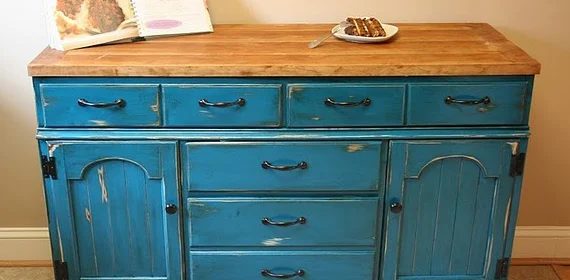 Colorful Dresser To Kitchen Island Upcycle
