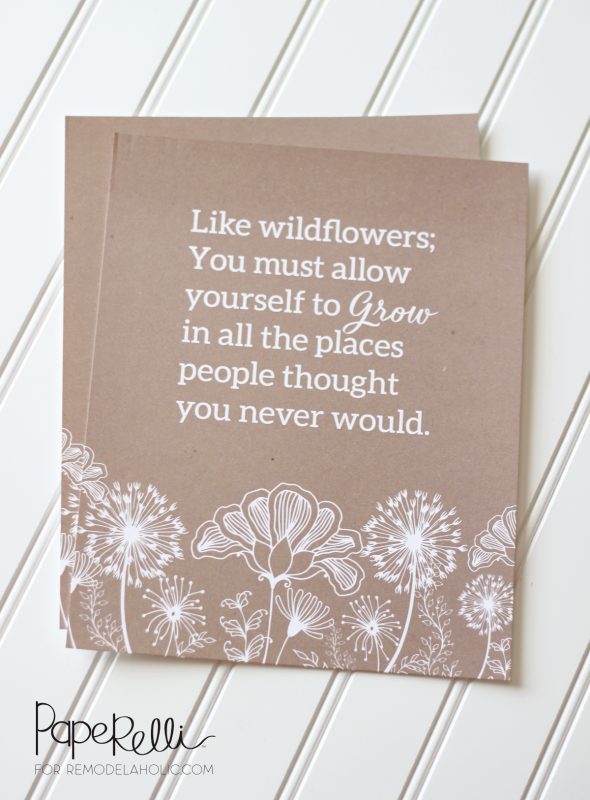 Free Printable Gift option, Inspirational Wildflower Quote @Bekob