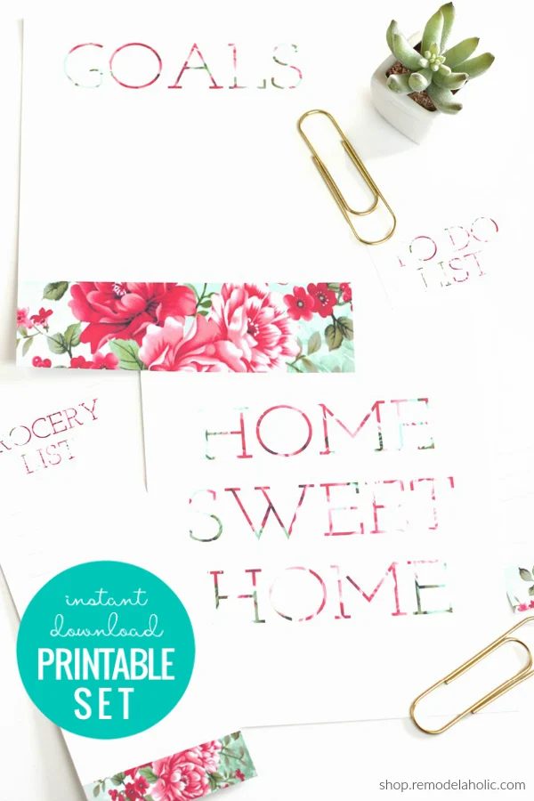 Floral Printable Wall Art And Lists Home Sweet Home Bekob