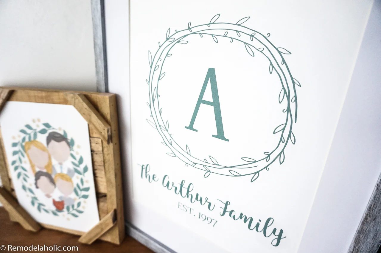 Custom Ready-to-print Farmhouse Monogram + Name Art