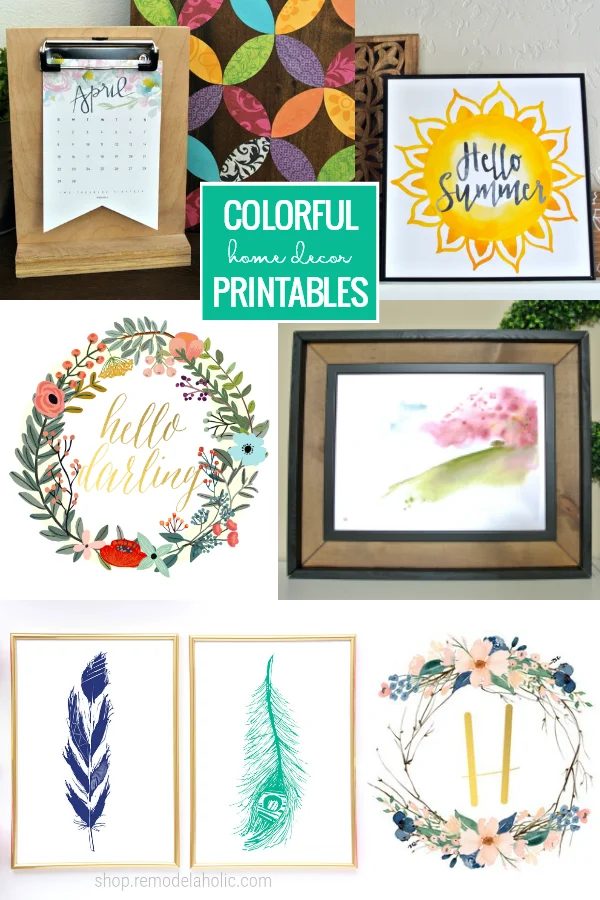 Colorful Printables For Home Decor, Spring Mantel, Year Round Decorating Instant Digital Download #Bekob
