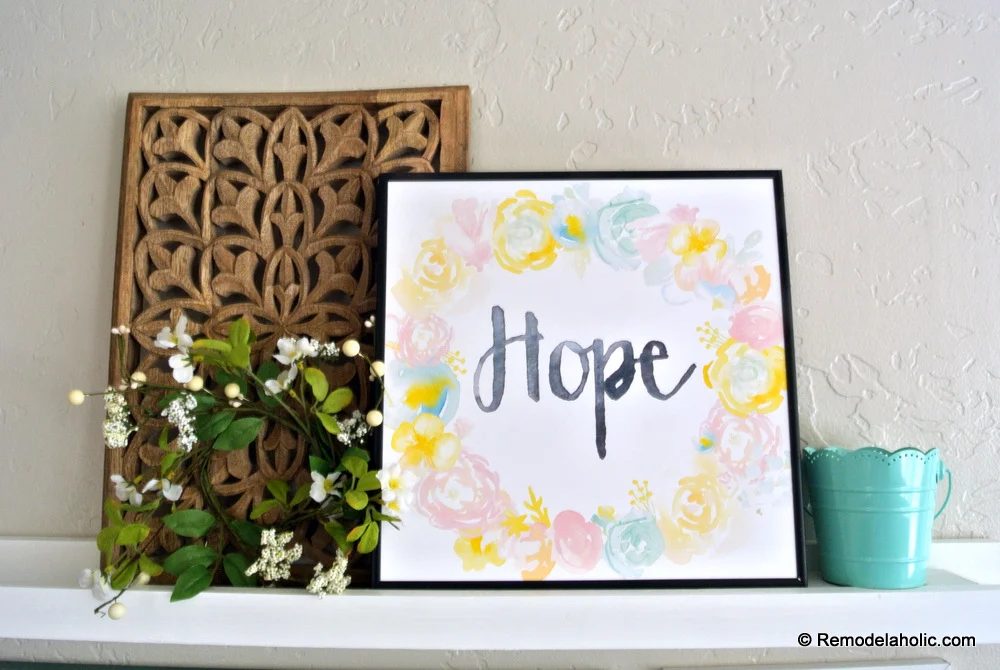 Printable Seasonal Art Set For straightforward Home Decor Easter Floral Hope Watercolor Wreath Print #Bekob