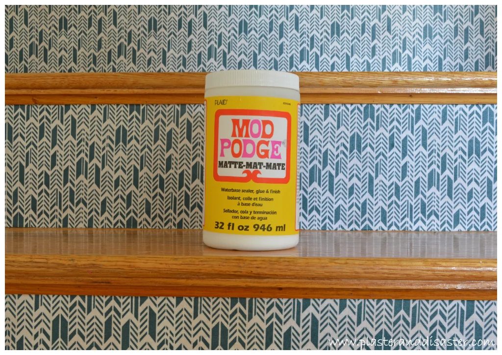 Wonderful Stair Update with Fabric Risers by Plaster and Disaster featured on @Bekob