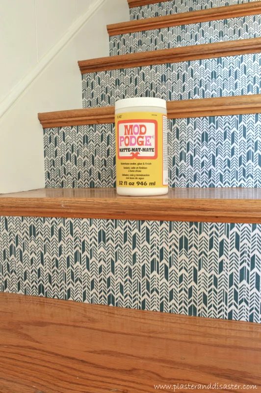 Transform Stairs with Fabric by Plaster and Disaster featured on @Bekob